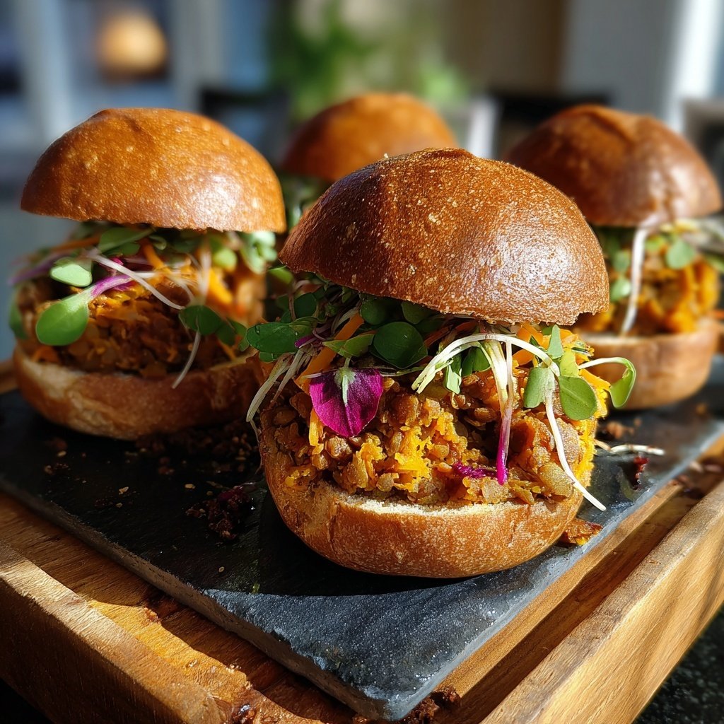 Easy Slider Sweet Potato Lentil Sliders