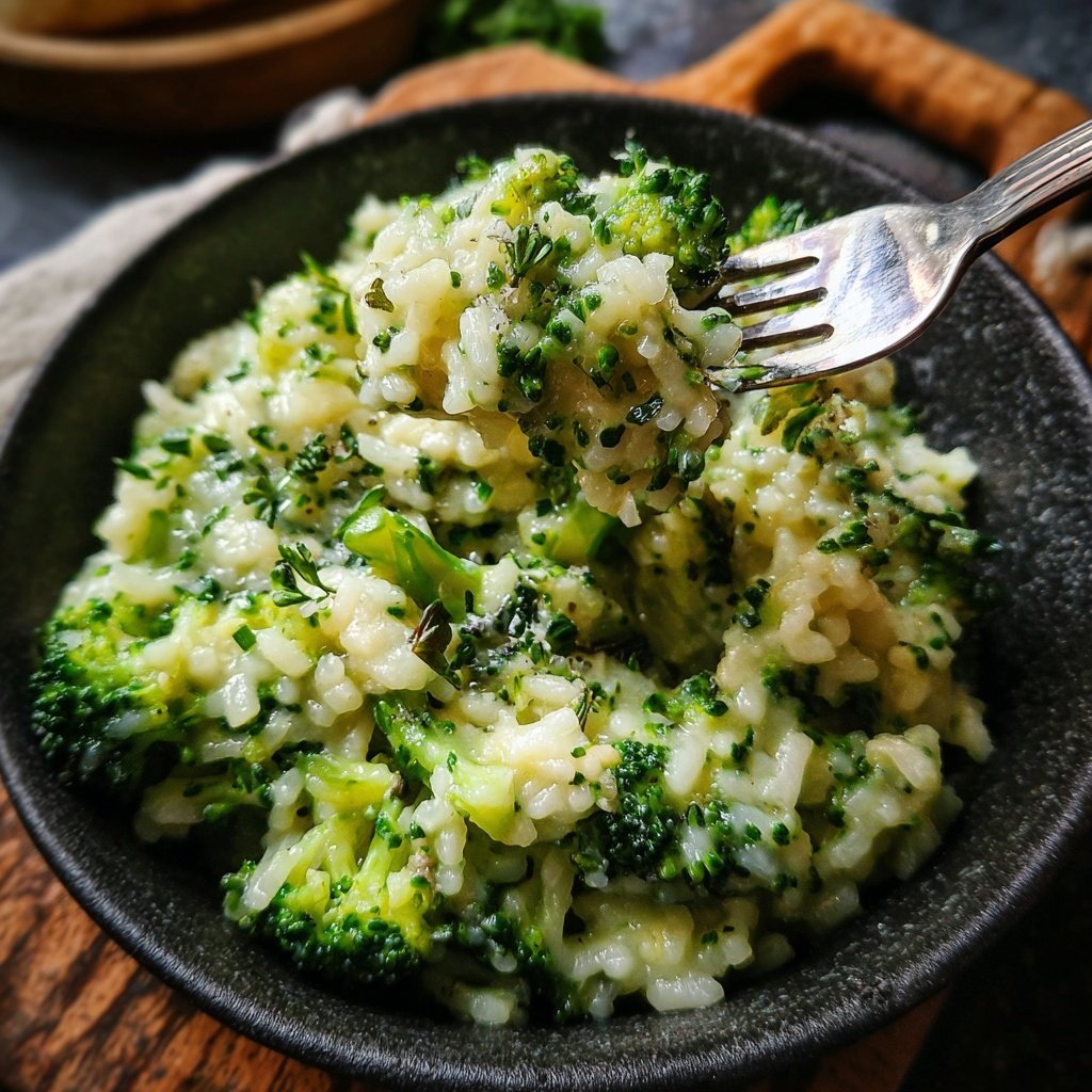 Creamy Broccoli Garlic Rice Bowl