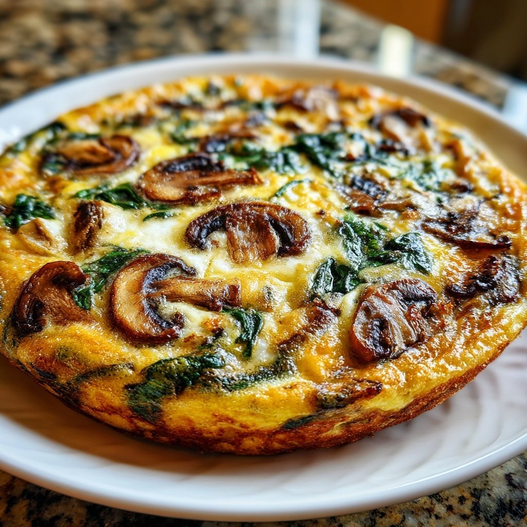 Healthy Dinner Spinach Mushroom Frittata