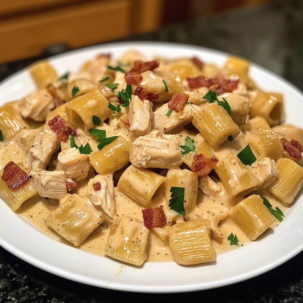 Creamy Chicken Bacon Ranch Pasta