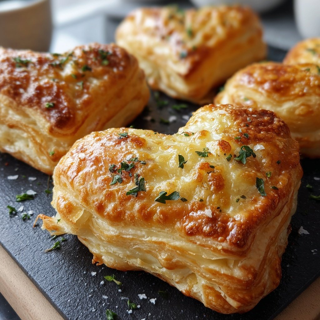Heart-Shaped Puff Pastry with Cheese