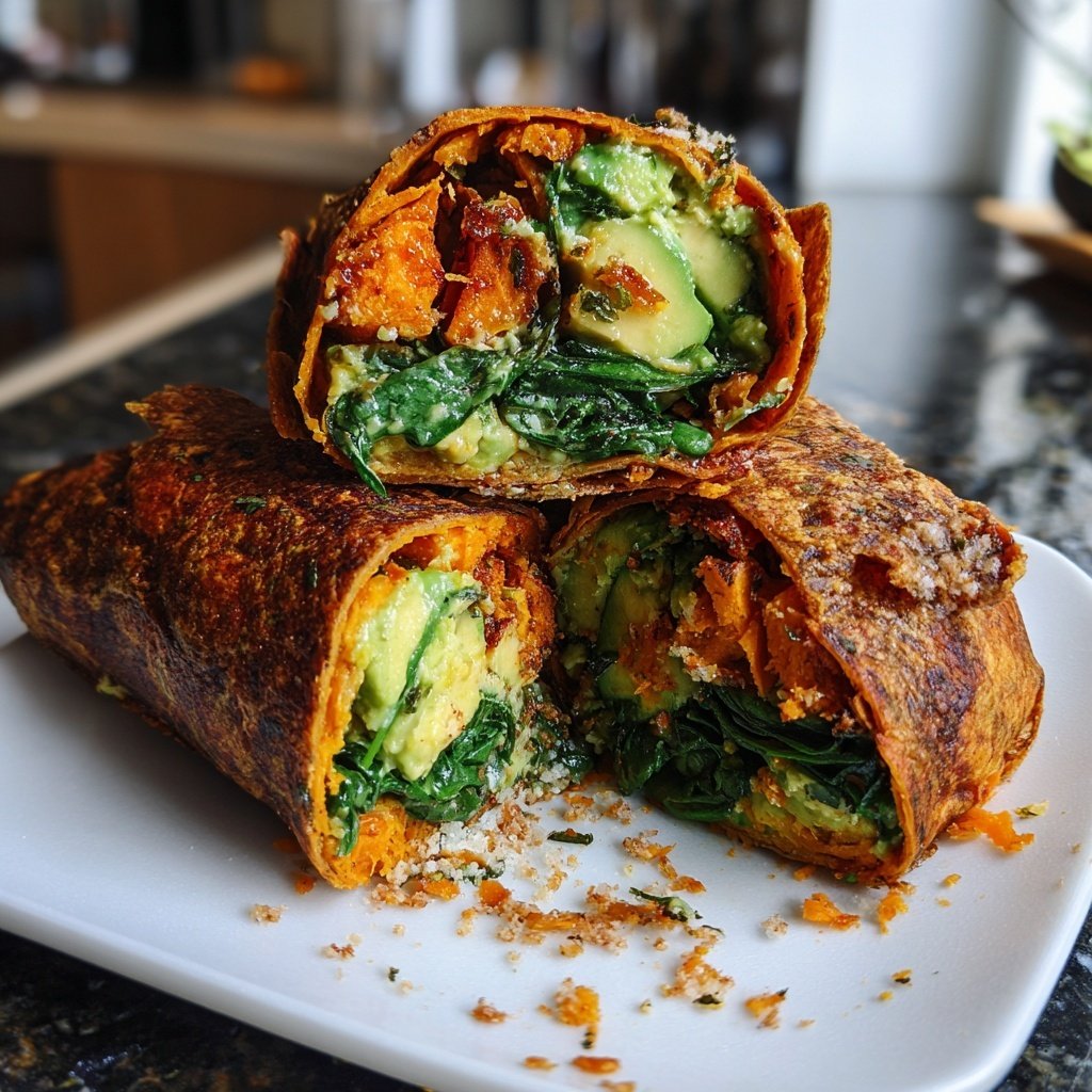Healthy Lunch Roasted Sweet Potato Wraps