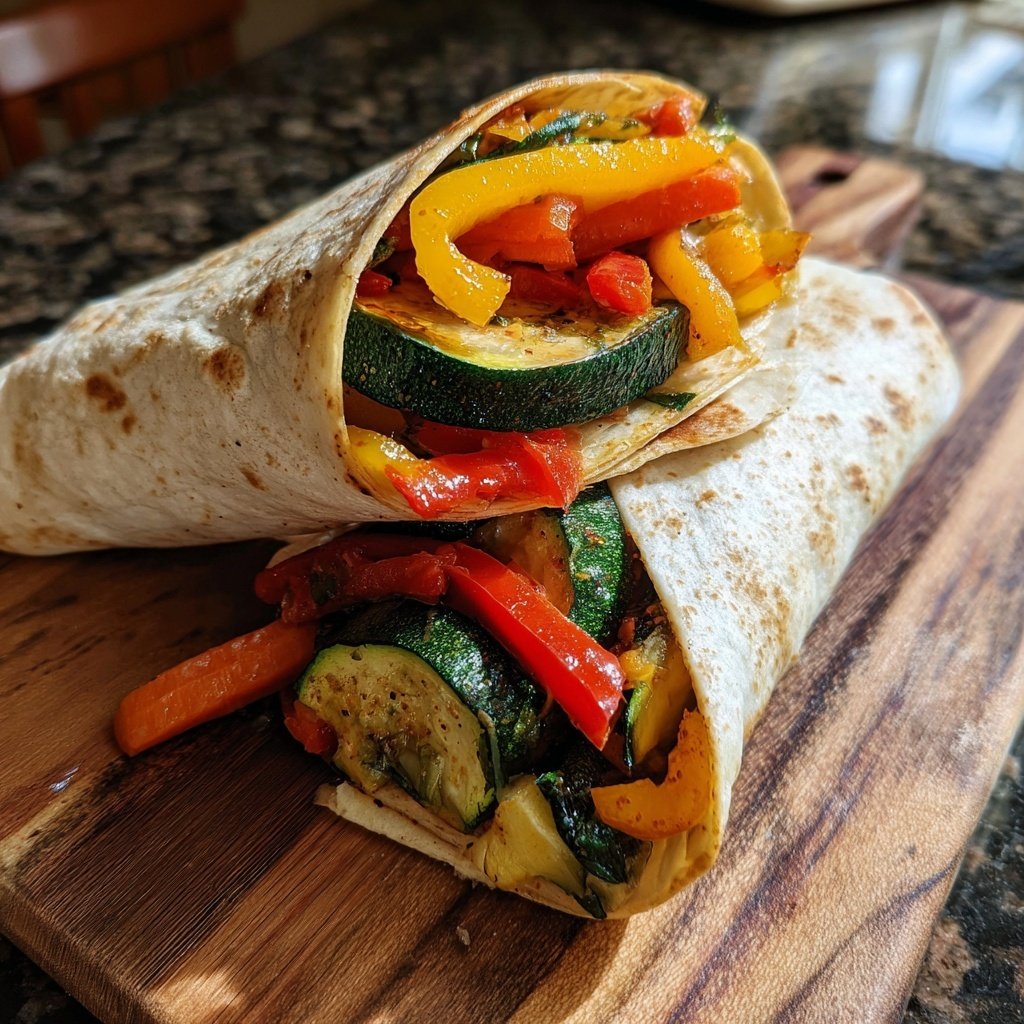 Healthy Lunch Roasted Veggie Wraps