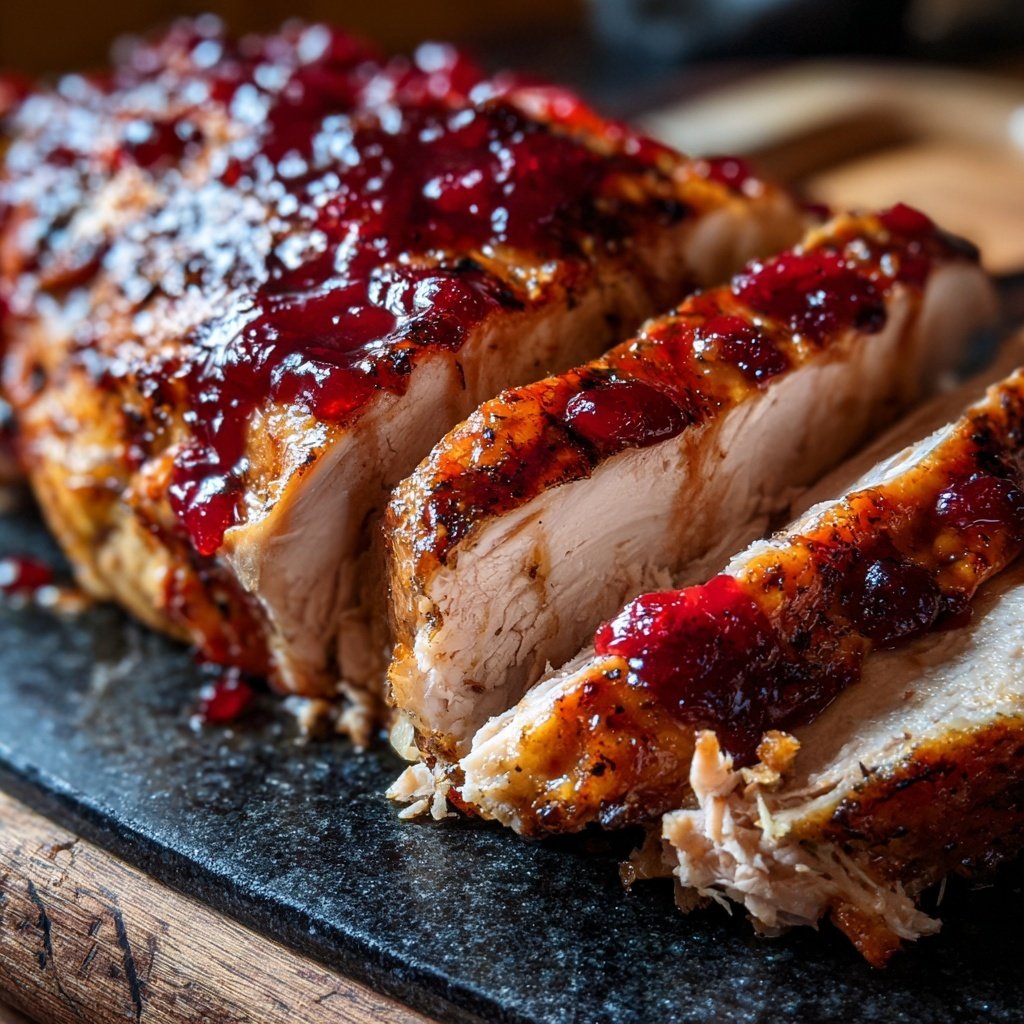Roasted Turkey with Cranberry Glaze
